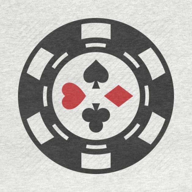 Four Suit Poker Chip by LefTEE Designs